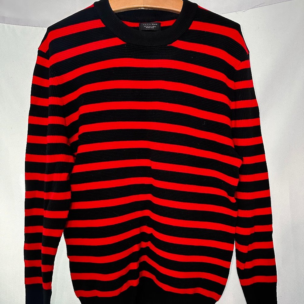 ZARA red/black striped sweater